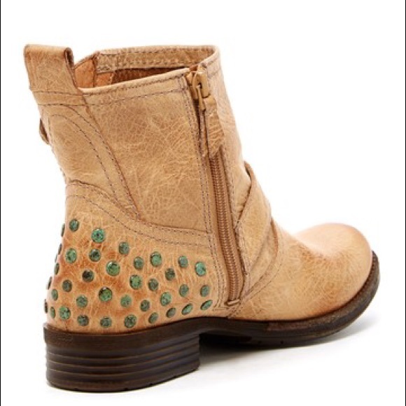 Distressed Leather Buckle Studded Combat Moto Boot - Picture 7 of 8